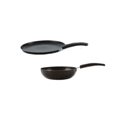 Nirlon 2 Pcs Cookware Set Flat Tawa & Kadai Non Stick Cookware NR-48576