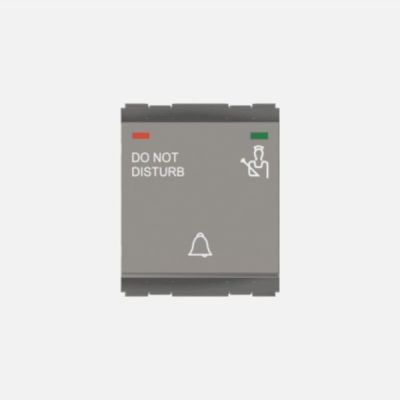 Norisys Cube Series 2 Module Bell Switch With Dnd,Cmr & Guest Is In Indicator - Quartz Gray - C5263.02