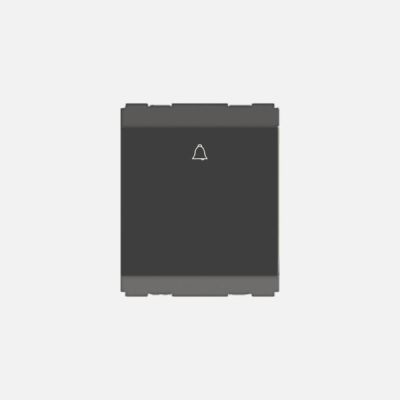 Norisys Cube Series Palm Single Pole - 2 Module Bell Switch - Charcoal Black - C5340.17