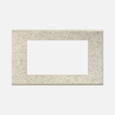 Norisys Cube Series 4M Flat'5 Plate Suitable for Integral Sockets - For 93x158mm Box - Marble Finish Sparkle White - DM304.10
