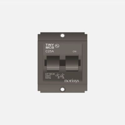 Norisys Square Series Tiny MCB Double Pole 25A Screw-Mounting Type - Graphite Gray - STTDP25.23