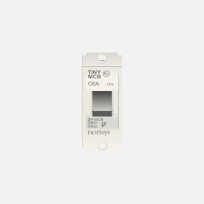 Norisys Square Series Tiny MCB Single Pole 6A Screw-Mounting Type - Frost White - STTSP06.01