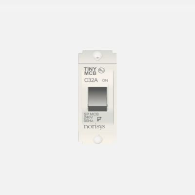 Norisys Square Series Tiny MCB Single Pole 32A Screw-Mounting Type - Frost White - STTSP32.01