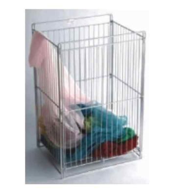 Peacock Revera Bathroom Storage Stainless Steel Laundry Basket Folding-16x13x24Inch-LBF-01