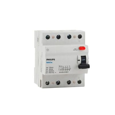 Philips SafeTec 100mA 40A Four Pole RCCB - Grey - 913713938749
