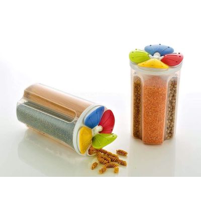 Premillia 4 Sections Food Grain Storage Container-Set of 2 PR-26