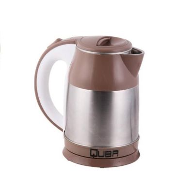 Quba Silver Brown 1.8Ltr 1000W Electric Kettle
