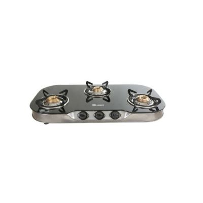 Quba Magic Black Stainless Steel 3 Burner Gas Stove