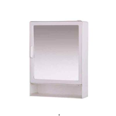 Riya Enterprise 14x4.5x18Inch Bathroom Cabinet Single Mirror Door with Storage Shelves White-RE102-14