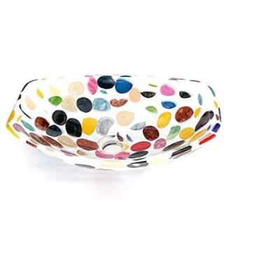 Riya Enterprise 14Inch Resin Multi Colour Boat Cut Shape Wash Basin-Sink