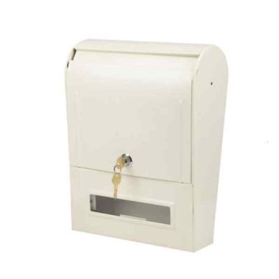 Riya Enterprise 9.5x4.5x13inch Iron Letter Box Ivory