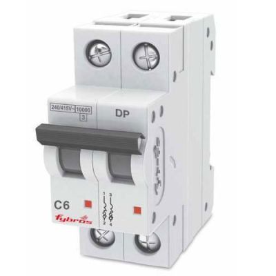 Shield 20A B Series Double Pole Miniature Circuit Breaker - SHD-20-B-DP