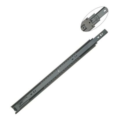 Spider 18Inch 450mm Black Finish Triple Ball Steel Drawer Channel-S4209