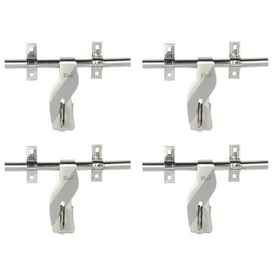 S Siskcon Design Quality Innovation Stainless Steel Door Lock Bolt Tadi Latch 2 Tone Finish Aldrop Bend Plus Point (16 x 8Inch, 200 Mm, Silver) - Set Of 4