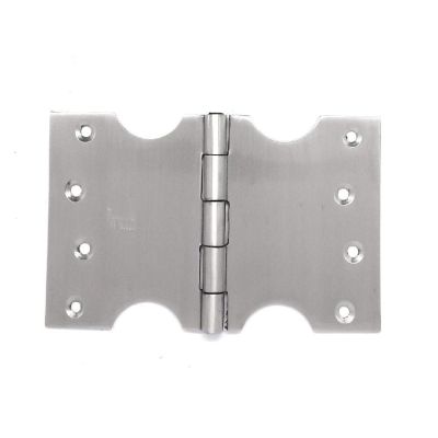 S Siskcon Design Quality Innovation Stainless Steel Silver Series Satin Matt Finish Parliament C - Type Door Hinges ( Gauge 2.5 mm Thickness Riveted Heads) - Pack Of 6