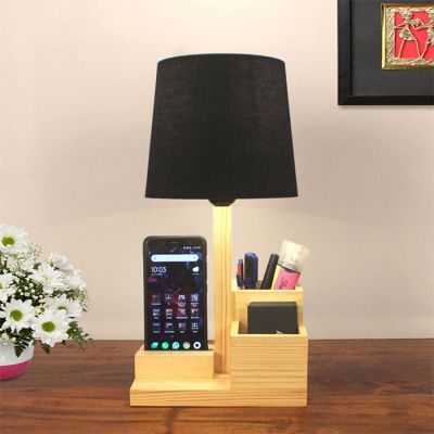 Symplify Classic 9W Pine E27 Table Lamp with Desk Organiser-CG00002