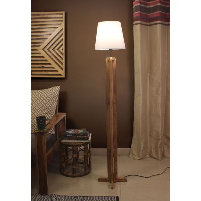 Symplify Inca 12W Brown E27/B22 Wooden Floor Lamp-FL00010
