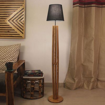 Symplify Tall Boy 12W Brown E27/B22 Wooden Floor Lamp-FL00011