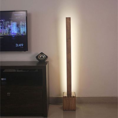 Symplify Excalibur 12W Pine E27/B22 Wooden LED Floor Lamp-FL00015