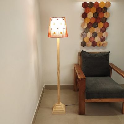 Symplify Babel 12W Beige E27/B22 Wooden Floor Lamp -FL00027