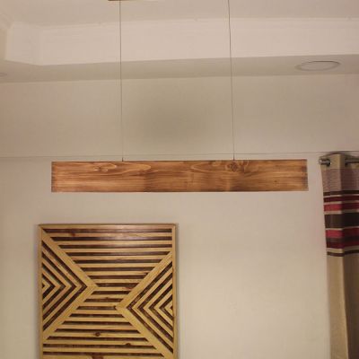 Symplify Clara 48 Brown 40W Wooden LED Single Hanging Lamp-PL00028