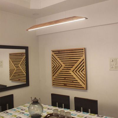 Symplify Venus 48 Brown 20W Wooden LED Single Hanging Lamp-PL00029