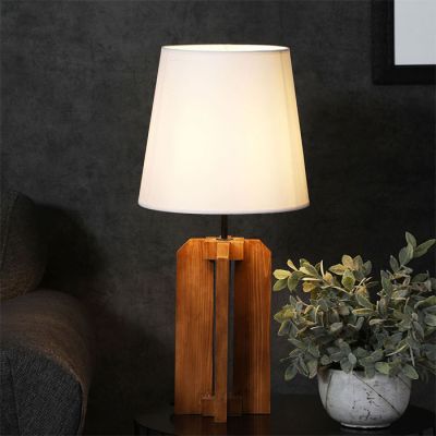 Symplify Inca 12W Brown E27/B22 Wooden Table Lamp-TL00003