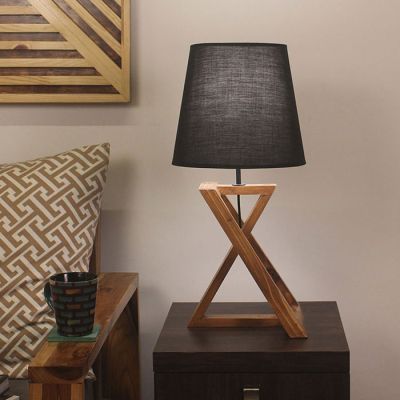 Symplify Catapult 12W Brown E27/B22 Wooden Table Lamp-TL00015