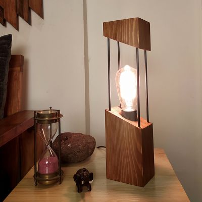 Symplify Diagon 12W Brown E27/B22 Wooden Table Lamp-TL00027